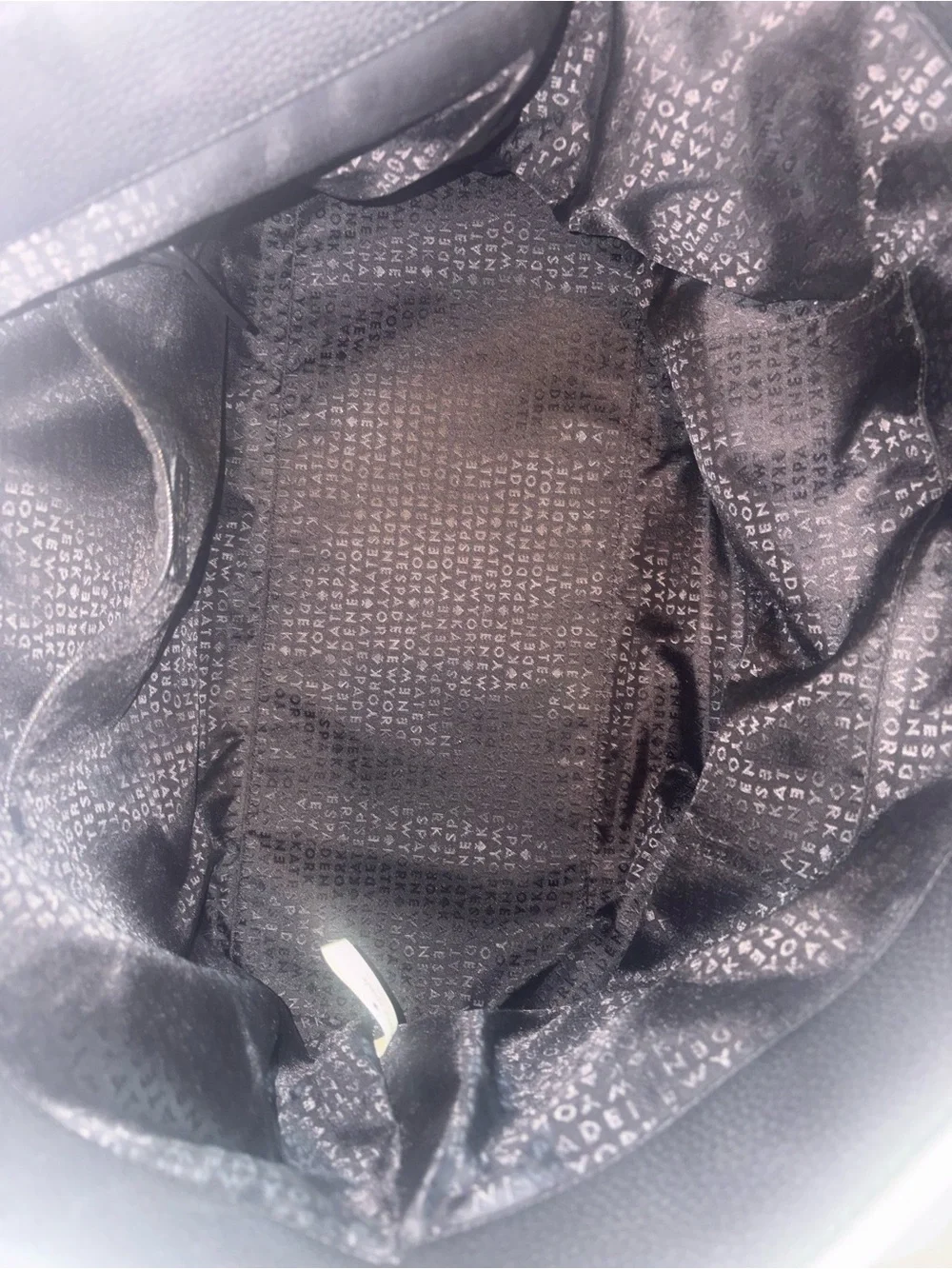 kate spade White and Black Leather Tote with Matching Pouch